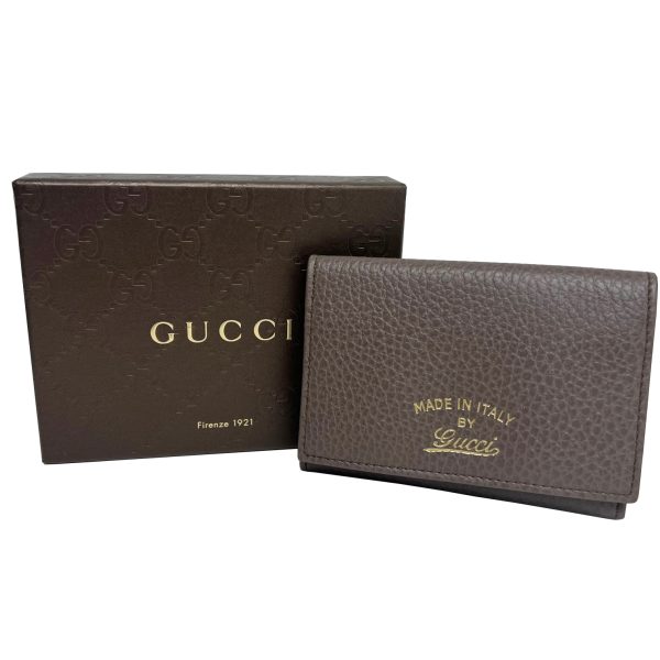 imgrc0092593815 GUCCI Bifold Swing Card Case Leather Brown Pink