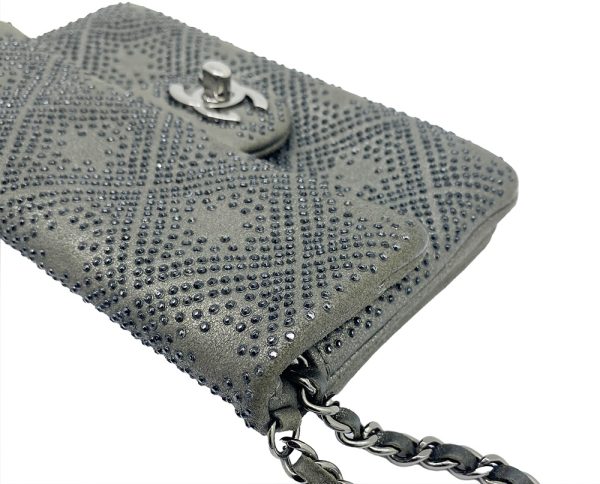 imgrc0092661717 CHANEL Cocomark Rhinestone CC Chain Bag Silver Gray