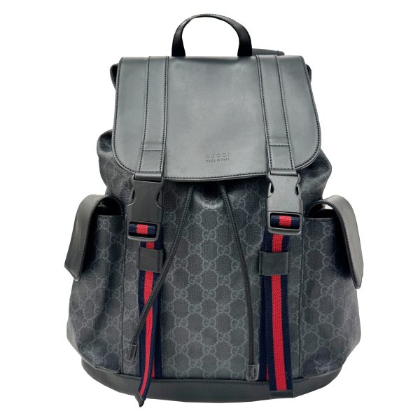 imgrc0092671176 GUCCI Backpack Rucksack GG Supreme Black Gray