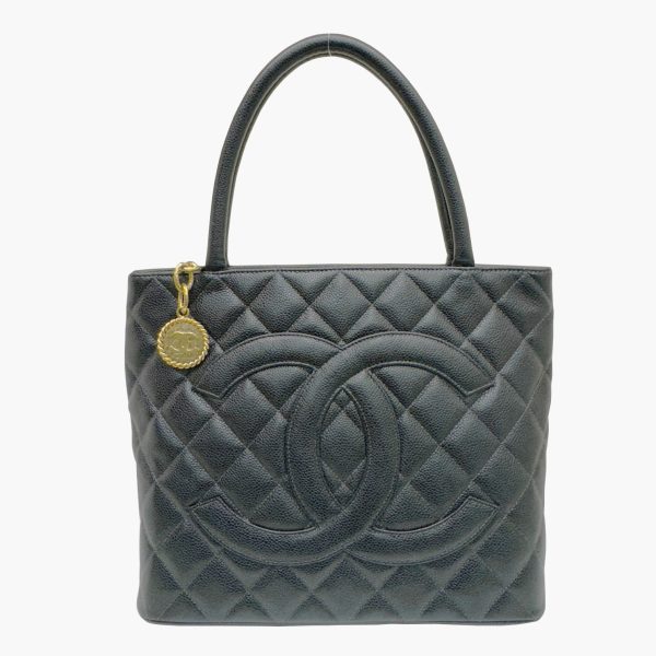 imgrc0092816416 CHANEL Reprint Tote Caviar Skin Black