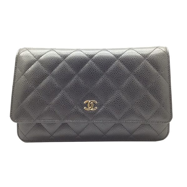 imgrc0092848906 CHANEL Matelasse Chain Wallet Caviar Skin Black