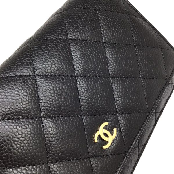 imgrc0092848909 CHANEL Matelasse Chain Wallet Caviar Skin Black