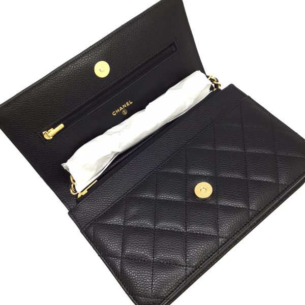 imgrc0092848910 CHANEL Matelasse Chain Wallet Caviar Skin Black