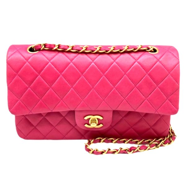 created by Background Eraser CHANEL Matelasse W Flap Chain Shoulder Bag Lambskin Pink