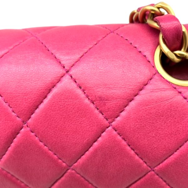 created by Background Eraser CHANEL Matelasse W Flap Chain Shoulder Bag Lambskin Pink