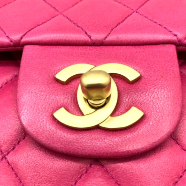 created by Background Eraser CHANEL Matelasse W Flap Chain Shoulder Bag Lambskin Pink