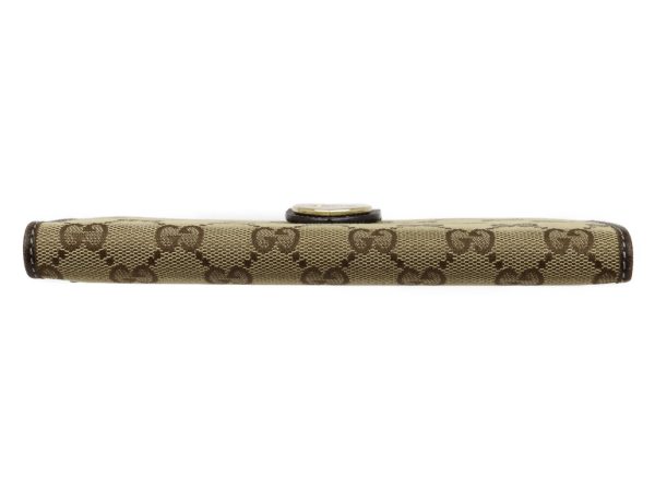 imgrc0092963087 Gucci W Hook Long Wallet GG Canvas Beige Brown