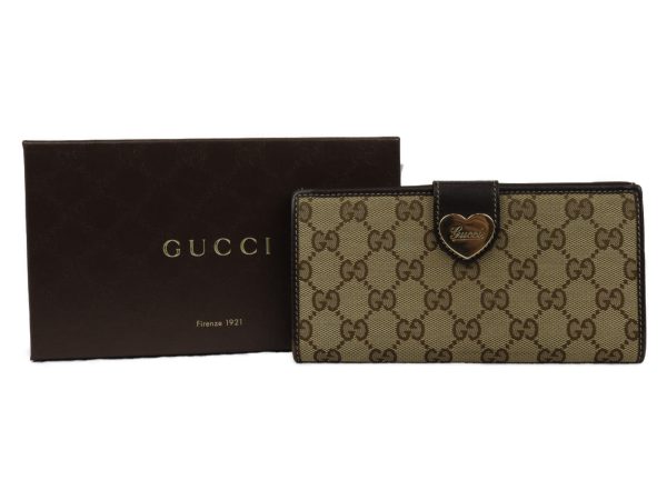 imgrc0092963102 Gucci W Hook Long Wallet GG Canvas Beige Brown