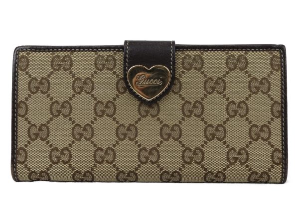 imgrc0092963103 Gucci W Hook Long Wallet GG Canvas Beige Brown