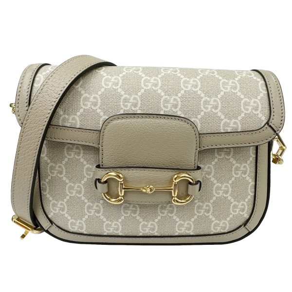 imgrc0093011177 GUCCI Horsebit 1955 Mini Bag GG Supreme Beige