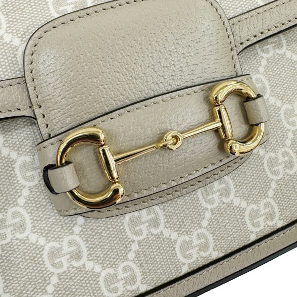 imgrc0093011179 GUCCI Horsebit 1955 Mini Bag GG Supreme Beige