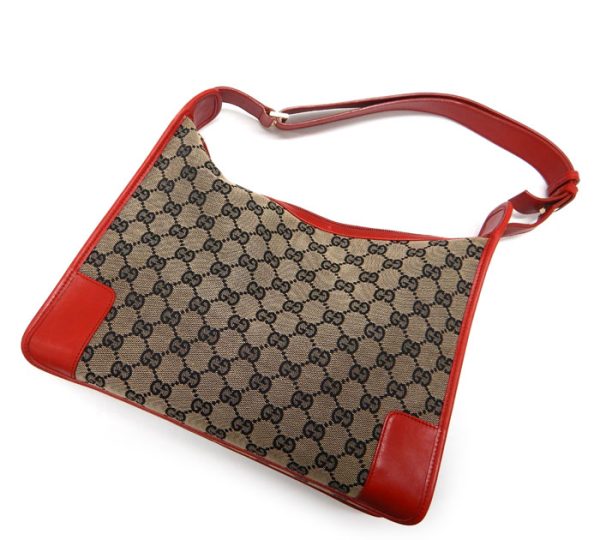 imgrc0093014884 Gucci GG Pattern Canvas One Shoulder Bag Red Brown