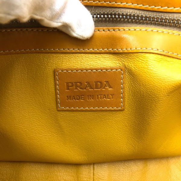 imgrc0093155090 Prada Leather Canvas Shoulder Bag Yellow