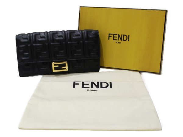 imgrc0093276255 Fendi Baguette Continental Long Wallet Black