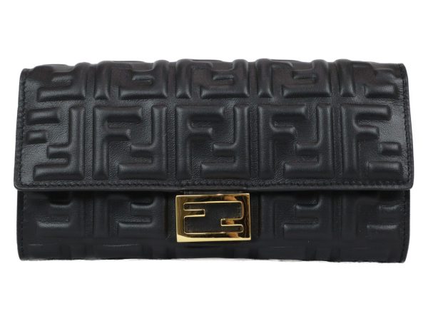 imgrc0093276256 Fendi Baguette Continental Long Wallet Black