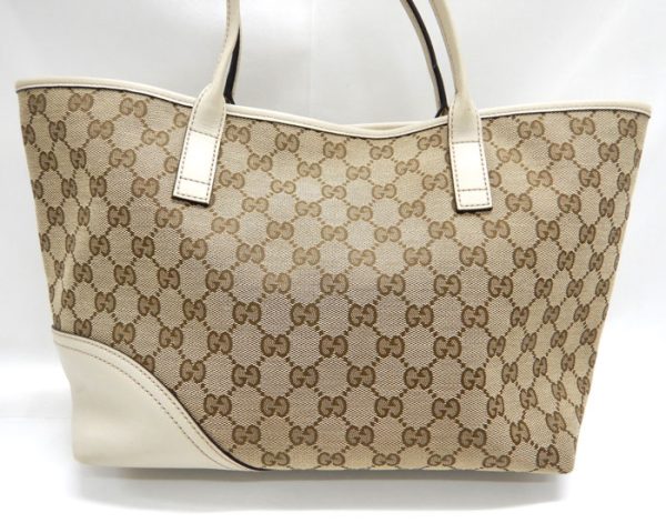 imgrc0093288752 Gucci GG Canvas New Brit Tote Bag Beige Ivory