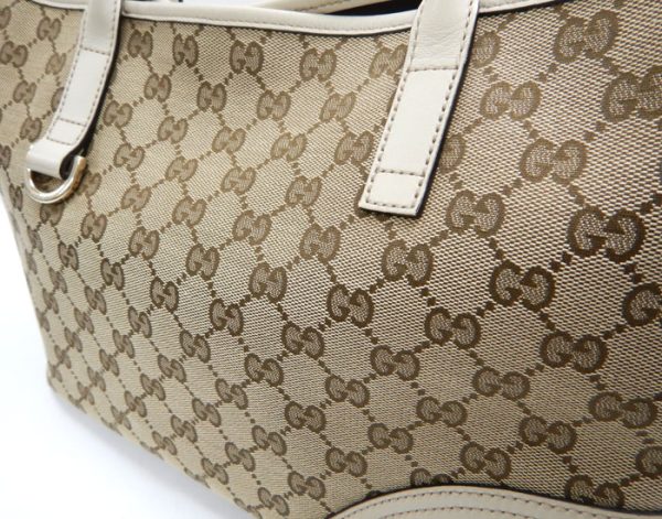 imgrc0093288753 Gucci GG Canvas New Brit Tote Bag Beige Ivory