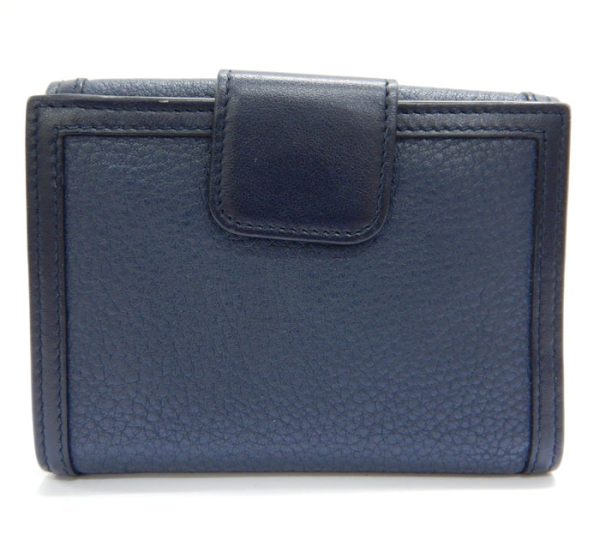 imgrc0093315226 Prada Saffiano Triangle Plate Trifold Wallet Navy