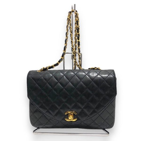 imgrc0093338153 Chanel Lambskin Turnlock Chain Shoulder Bag Black