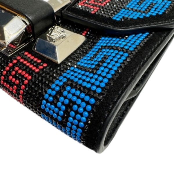 created by Background Eraser Versace Shoulder Bag Leather Black Multicolor