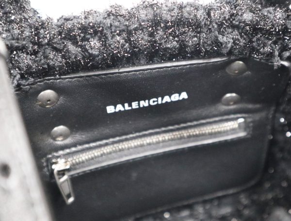 imgrc0093783100 Balenciaga Bistro Basket Bag Tweed Black