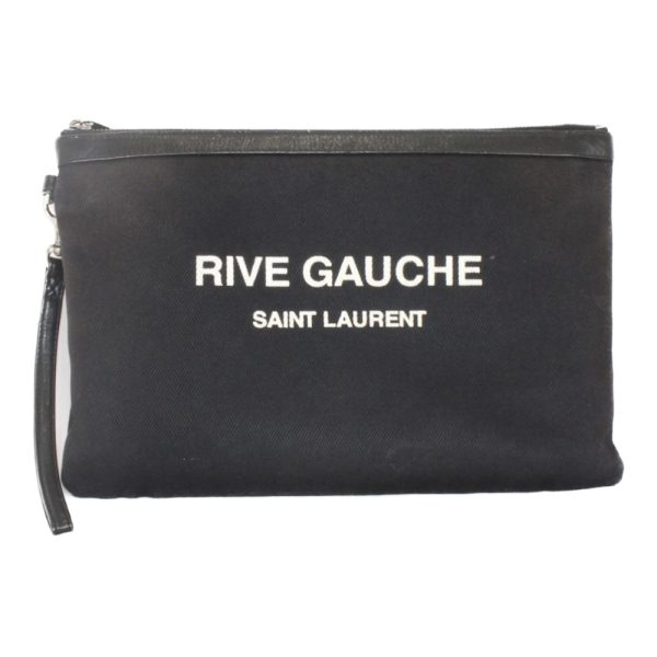 imgrc0093985208 Saint Laurent Rive Gauche Canvas Clutch Black