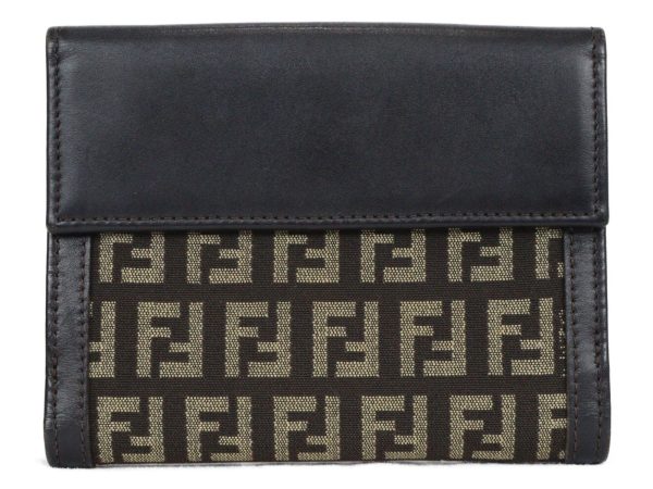 imgrc0094171012 Fendi Bifold Wallet Zucchino Leather Dark Brown