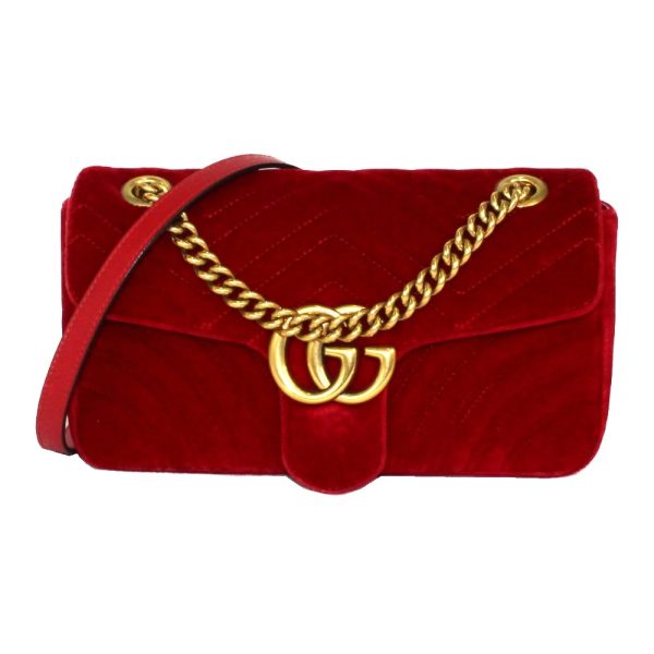 imgrc0094200131 Gucci GG Marmont Quilted Chain Shoulder Bag Red