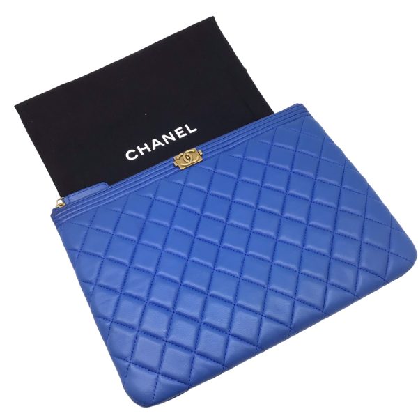 imgrc0094224692 CHANEL Boy Clutch Bag Lambskin Black