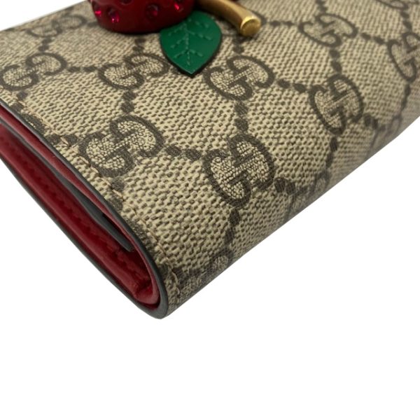 imgrc0094391639 GUCCI Cherry Bifold Wallet GG Supreme Beige Hibiscus