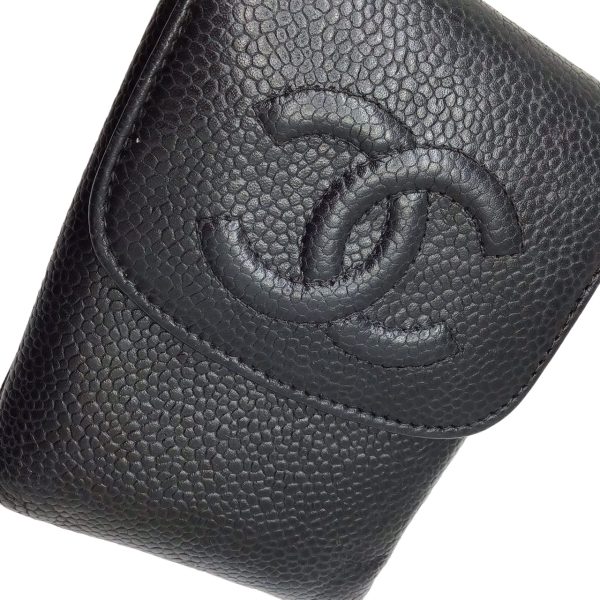 imgrc0094511182 CHANEL Cigarette Case Caviar Skin Black