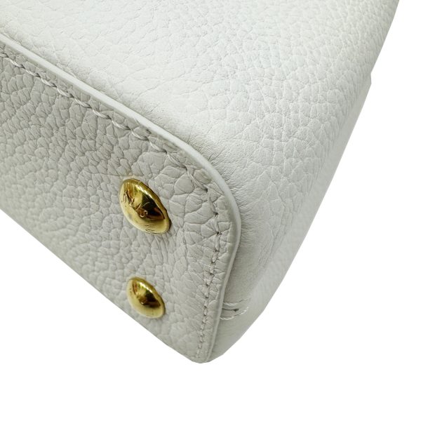 imgrc0094761721 LOUIS VUITTON Capucines Mini Handbag Taurillon Leather Python White