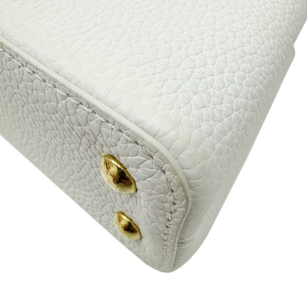 imgrc0094761722 LOUIS VUITTON Capucines Mini Handbag Taurillon Leather Python White