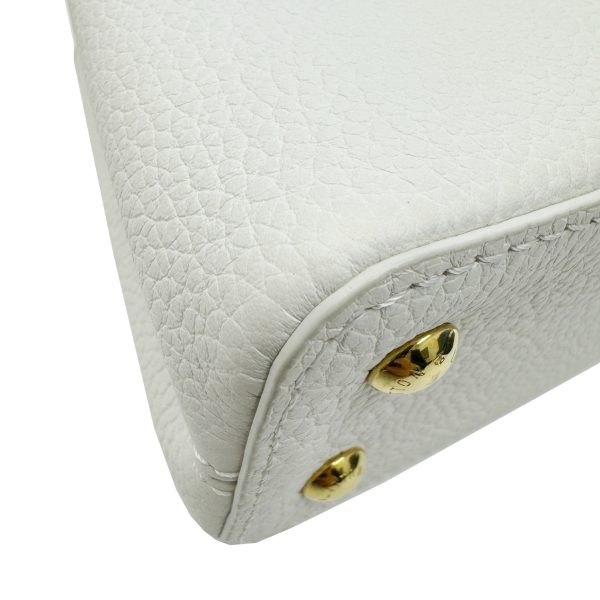 imgrc0094761729 LOUIS VUITTON Capucines Mini Handbag Taurillon Leather Python White