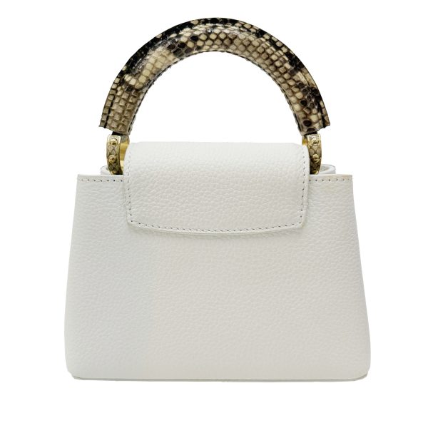 imgrc0094761818 LOUIS VUITTON Capucines Mini Handbag Taurillon Leather Python White