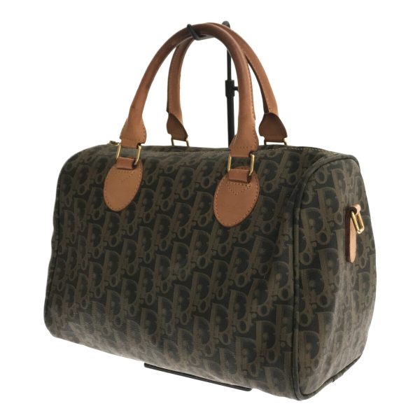 imgrc0094763681 Christian Dior Mini Boston Handbag Logo All Over Pattern Brown