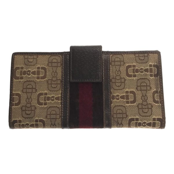 imgrc0094783255 Gucci Horsebit Pattern Leather Long Wallet Brown