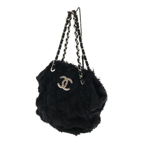 imgrc0094791092 Chanel Tweed Chain Shoulder Bag Black