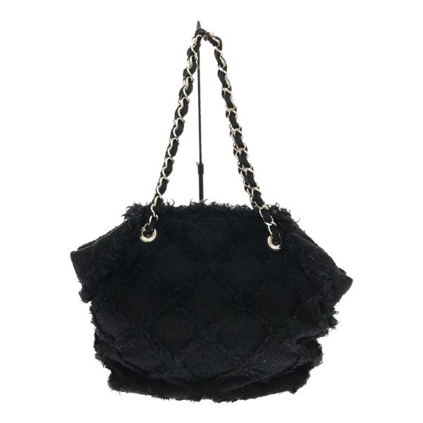 imgrc0094791093 Chanel Tweed Chain Shoulder Bag Black