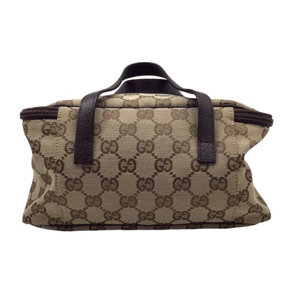 imgrc0094807595 GUCCI GG Canvas Vanity Bag Leather Beige Brown