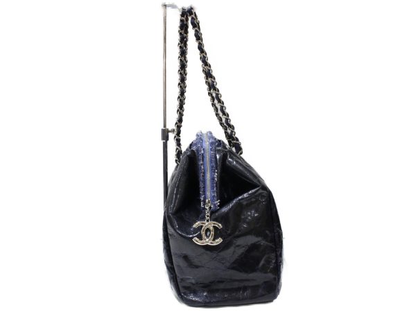 imgrc0094881154 Chanel Portobello Chain Tote Tweed Calfskin Navy