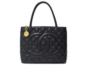 imgrc0094881535 Chanel Reprint Tote Bag Caviar Coco Mark Black