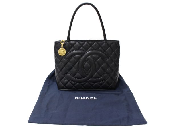 imgrc0094881554 Chanel Reprint Tote Bag Caviar Coco Mark Black