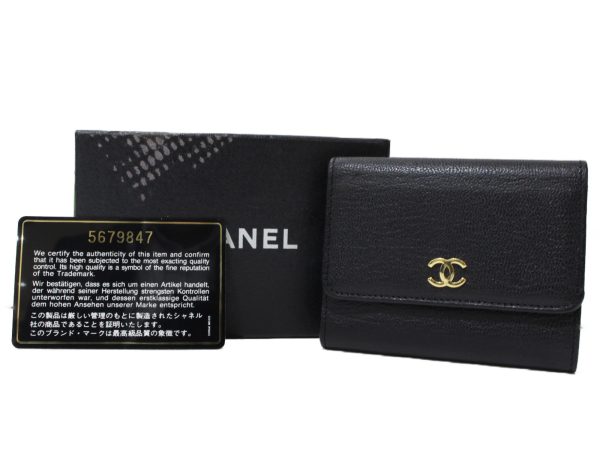 imgrc0094906192 Chanel Chanel Tri fold Compact Wallet Black