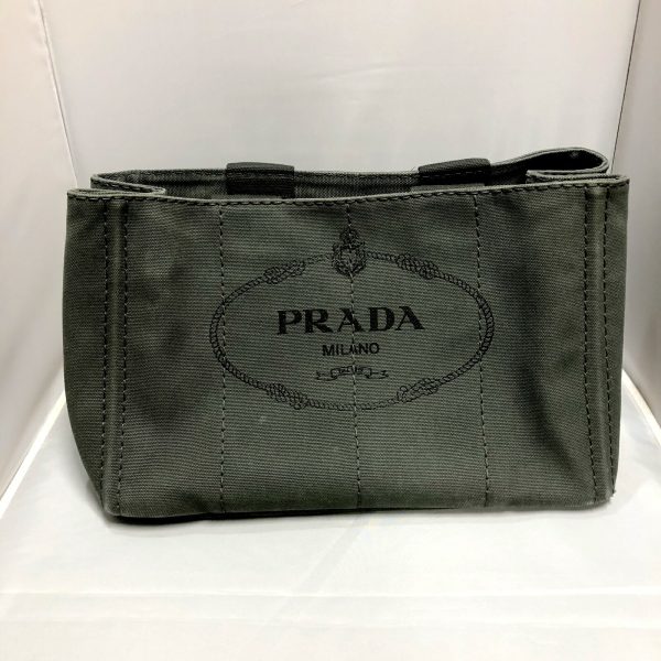 imgrc0094970198 Prada Chain Tote Bag Jacquard Canvas Beige