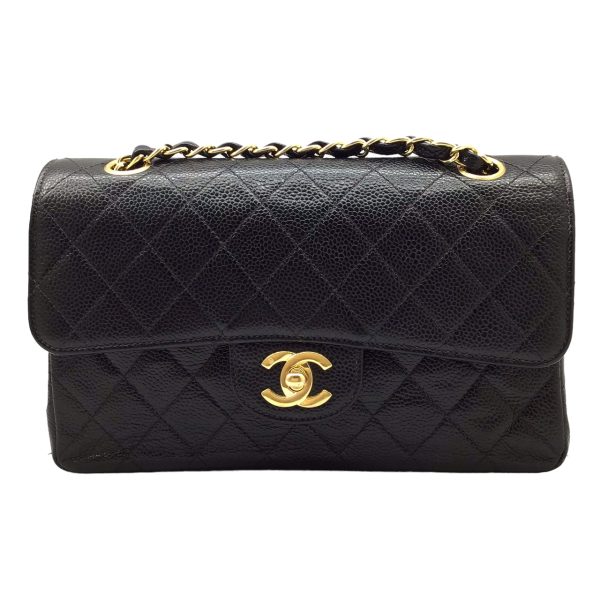 imgrc0094974221 CHANEL Matelasse W Chain Shoulder Bag Double Flap Caviar Skin Black