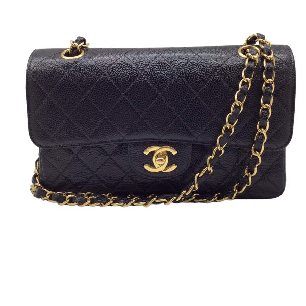 imgrc0094974222 CHANEL Matelasse W Chain Shoulder Bag Double Flap Caviar Skin Black