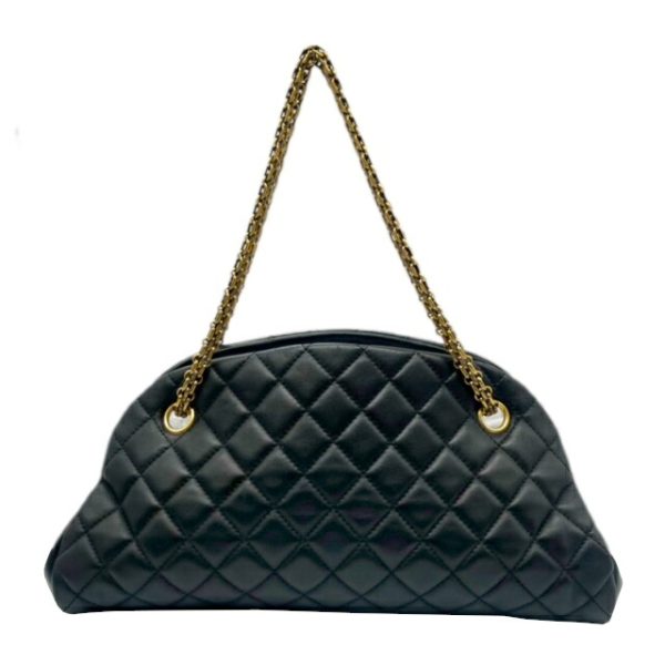 imgrc0095083538 CHANEL Mademoiselle Bowling Bag Lambskin Black Gold Hardware