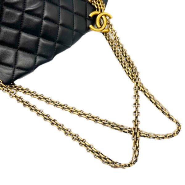 created by Background Eraser CHANEL Mademoiselle Bowling Bag Lambskin Black Gold Hardware