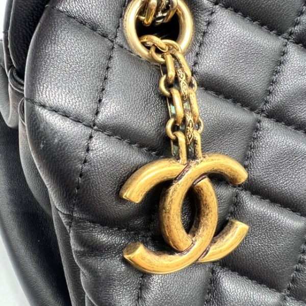 imgrc0095083547 CHANEL Mademoiselle Bowling Bag Lambskin Black Gold Hardware